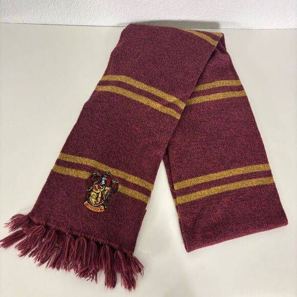 Harry Potter Gryffindor Maroon with Gold Striped Winter Scarf Unisex - Picture 1 of 4